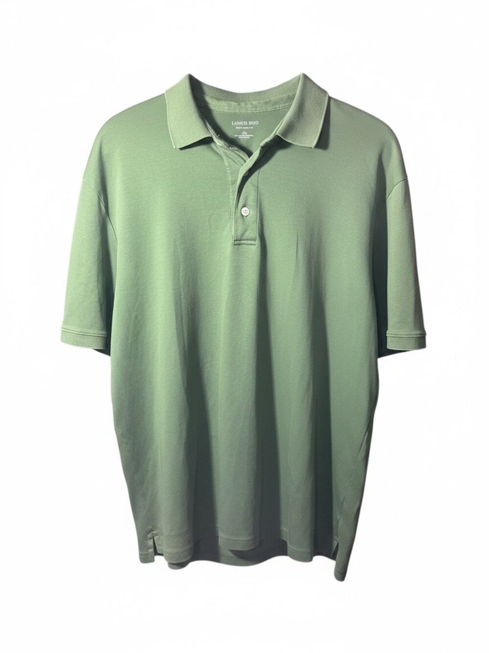 Land's End Tailored Fit Men's Polo Green XL 100% Supima Cotton Short Sleeve